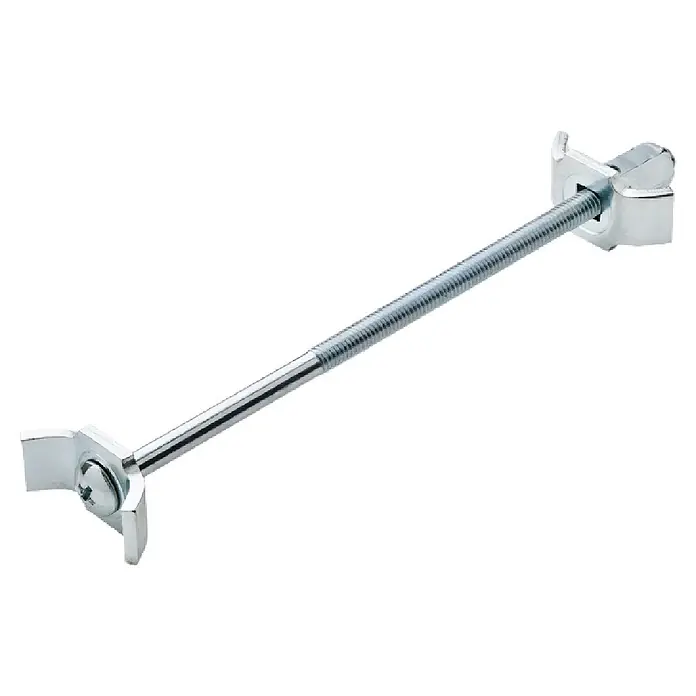 Suki Conector para encimeras - Largo: 150 mm - Perno de conexión metálico plateado ajustable con varilla roscada y dos extremos de apriete.