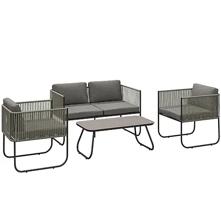 Outsunny  Gartenstuhl-Set Lounge-Set mit Sofa