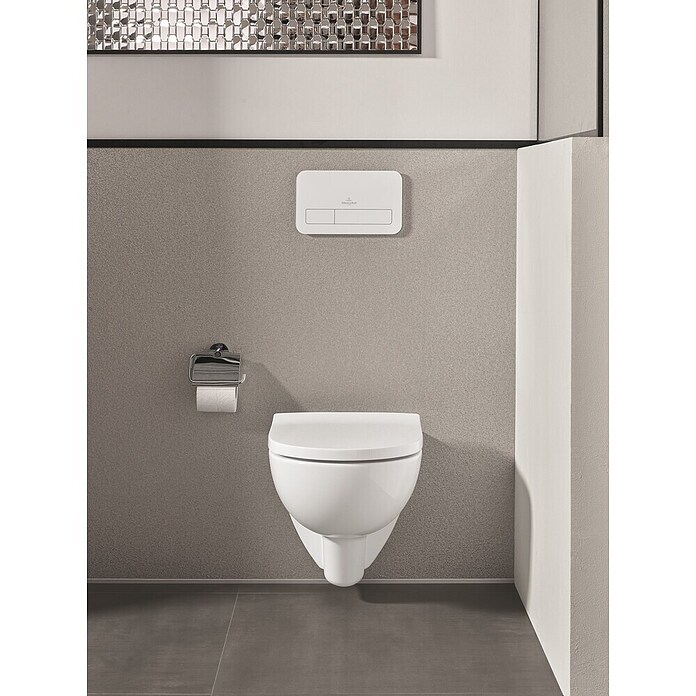 Villeroy & Boch Set za stenski WC Targa Twist Flush  (Izpiranje brez roba, Brez posebne glazure, Oblika splakovanja: Globok, WC odtok: Vodoravno, Bela) | 3943 - WC Wand Marke | DBBA - Keramik Marke | DBB - Keramik | DB - Keramik/Wannen | D - Sanitär | BAUHAUS