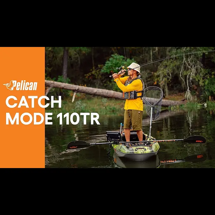 Pelican Sit-On-Top Kajak Catch Mode 110 TR - L x B: 325 x 87 cm, Geeignet für: 1 Person, Tragkraft: 170 kg, RAM-X Mehrschicht-Polyethylen - PELICAN | CATCH MODE 110TR Fishing kayak on Water
