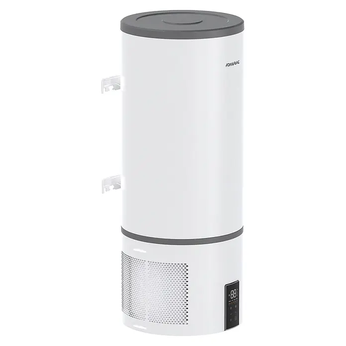 Admiral Aerotermo ADTHM - 100 l, 1.500 W, Montaje en la pared - Calentador de agua cilíndrico blanco con tapa gris, ventilación y panel de control digital.