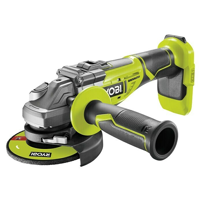 Ryobi ONE+ Akku-Winkelschleifer R18AG7-018 V, Ohne Akku, Leerlaufdrehzahl: 11.000 U/min Front View