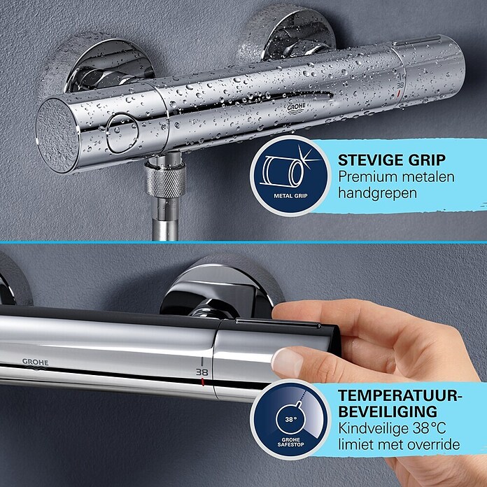 Grohe Vitalio Start Douchesysteem 250 (Hoogte: 115 cm, Aantal straalsoorten: 3 st., Chroom) | BAUHAUS