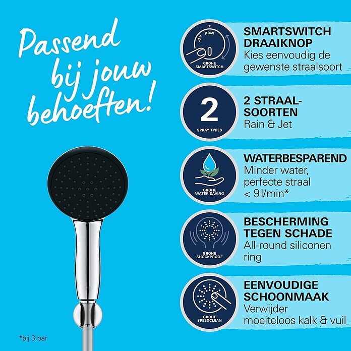 Grohe Vitalio Start Badset 110 (Chroom, Aantal straalsoorten: 2 st., Diameter handdouche: 110 mm) | BAUHAUS