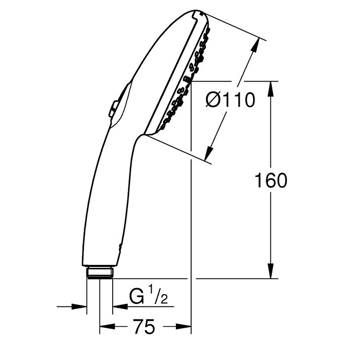 Grohe QuickFix Vitalio Start Douchekop 110 (Aantal functies: 3 st., Chroom) | BAUHAUS