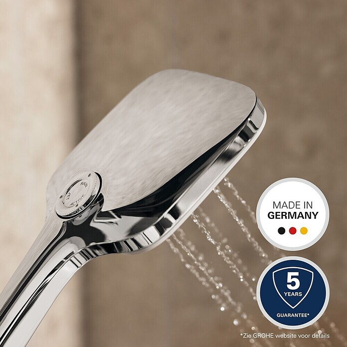 Grohe Douchekop Vitalio SmartActive 130 Cube (Aantal functies: 3 st., Chroom, Vierkant) | BAUHAUS
