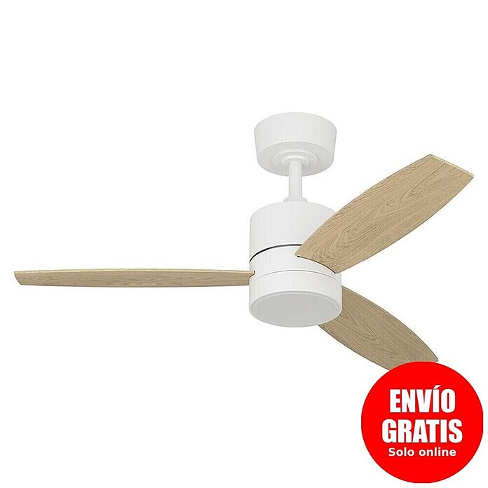 Eglo Ventilador de techo Mandaree (Blanco/Madera, 106 cm, 29 W, Blanco cálido) | BAUHAUS