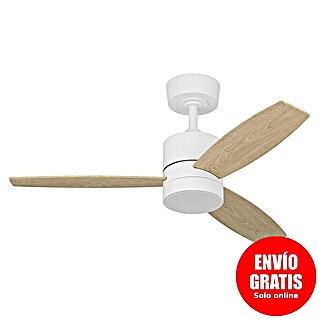 Eglo Ventilador de techo Mandaree (Diámetro: 106 cm, Blanco/Madera, Con bombillas, LED)