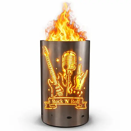 TiKo-Design  Holzkohlegrill Feuertonne-Rock n Roll