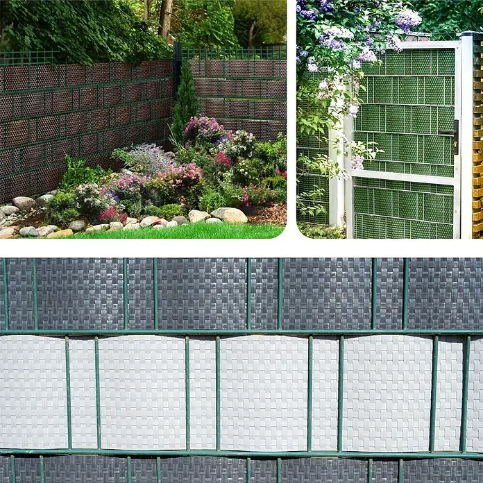 Jardinion Sichtschutzelement 10x Sichtschutzstreifen 250cm x 19cm x 2,4mm Anthrazit - B x H: 24 x 19 cm, Kunststoff, Anthracite - Geflochtene Sichtschutzstreifen in verschiedenen Farben auf Gartenzäunen und Toren.