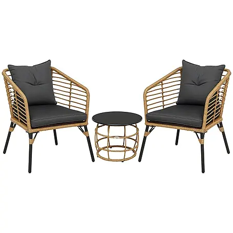Outsunny  Loungemöbel-Set mit Tisch