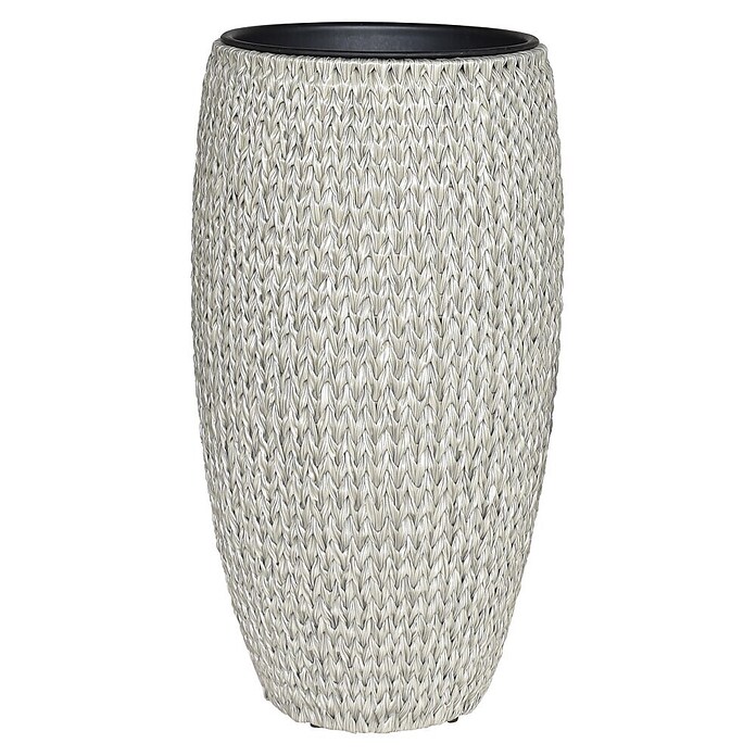 Pflanztopf Rattan Fishbone (Kunststoff, Farbe: Moonshine) | BAUHAUS