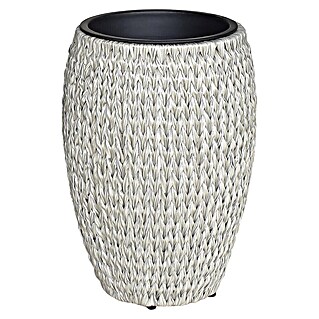 Pflanztopf Rattan Fishbone (Kunststoff, Farbe: Moonshine, Ø x H: 34 x 53 cm)
