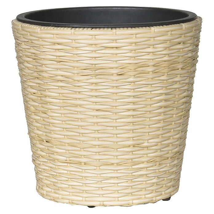 Pflanztopf Rattan Twister (Barley white, Ø x H: 28 x 27 cm) | BAUHAUS