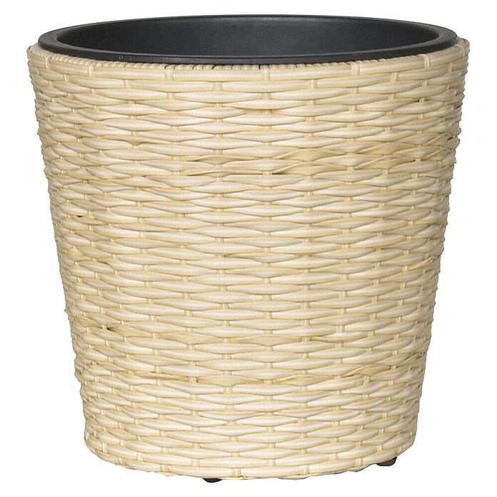 Pflanztopf Rattan Twister (Barley white, Ø x H: 36 x 33 cm) | BAUHAUS