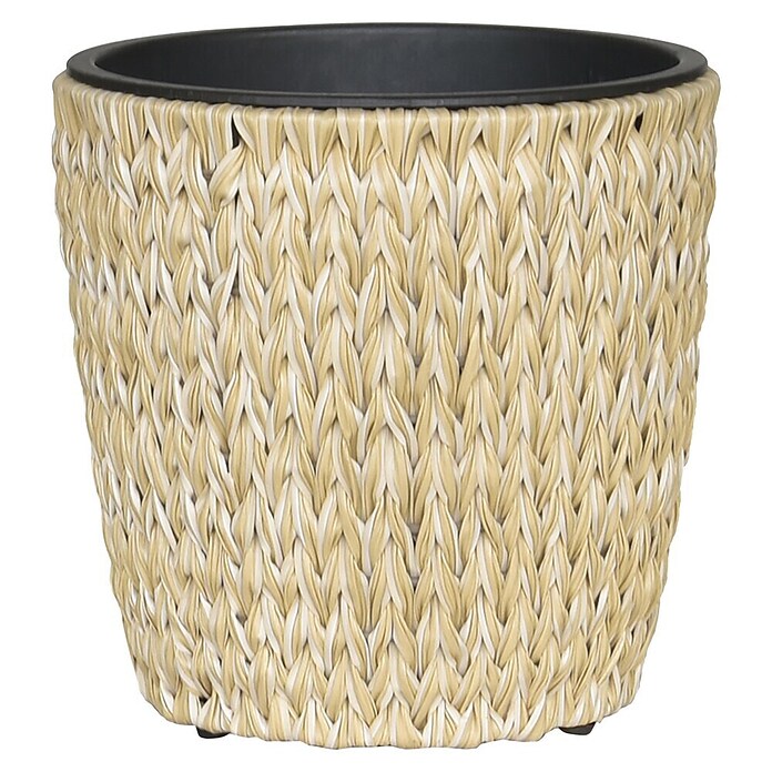 Pflanztopf Zylinder Rattan Fishbone (Barley white, Ø x H: 36 x 33 cm) | BAUHAUS