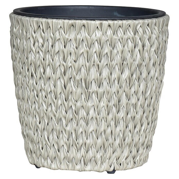 Pflanztopf Zylinder Rattan Fishbone (Moonshine, Ø x H: 36 x 33 cm) | BAUHAUS