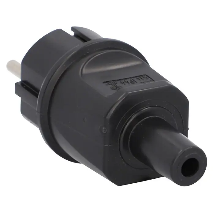 UniTEC Stecker knickschutz - Kunststoff, Schwarz - Schwarzer elektrischer Stecker aus Kunststoff.
