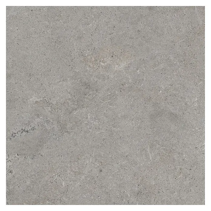 RAK Ceramics Feinsteinzeugfliese Valdi - 120 x 120 cm, Taupe, Matt - Hellgraue melierte Steinplatte mit natürlicher, texturierter Oberfläche.