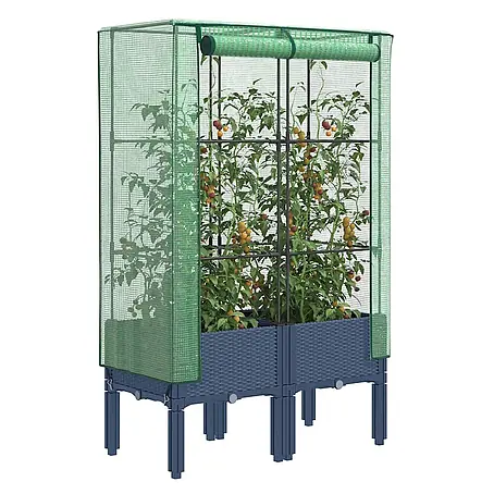 Furnicato  Hochbeet Inklusive Gewächshaus-Aufsatz