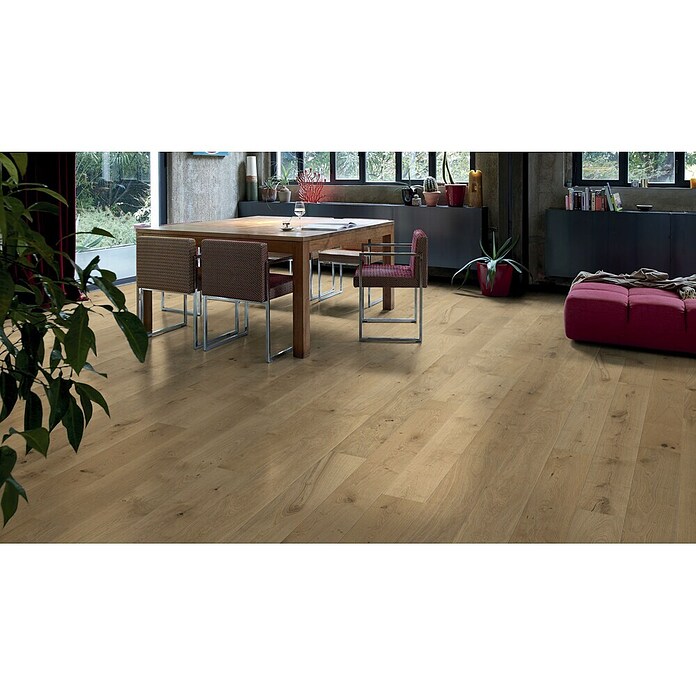 Living by Haro Fertigparkett Eiche strukturiert Naturöl (2.200 x 180 x 12 mm, Landhausdiele)