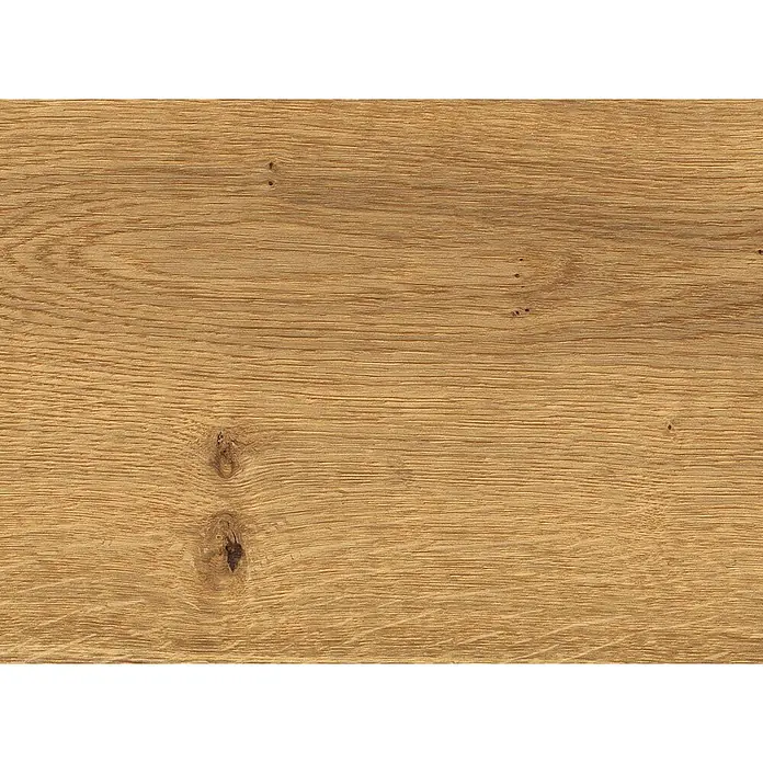 Living by Haro Parkett - Eiche strukturiert Naturöl, Landhausdiele, 2.200 x 180 x 12 mm - Helles braunes Holzpaneel mit ausgeprägter Maserung und kleinen Ästen.