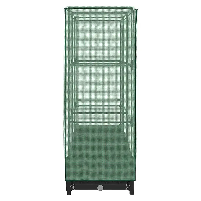Furnicato Hochbeet Inklusive Gewächshaus-Aufsatz - 120 x 40 x 123 cm, Kunststoff, Schwarz - Grünes Mini-Gewächshaus mit Metallrahmen und dunkler Basis.