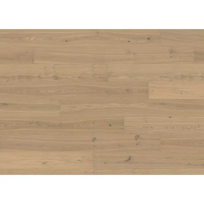 Living by Haro Parkett - Eiche puroweiß, Landhausdiele, 2.200 x 240 x 12 mm - Helles Holzparkett mit natürlicher Maserung und Ästen.