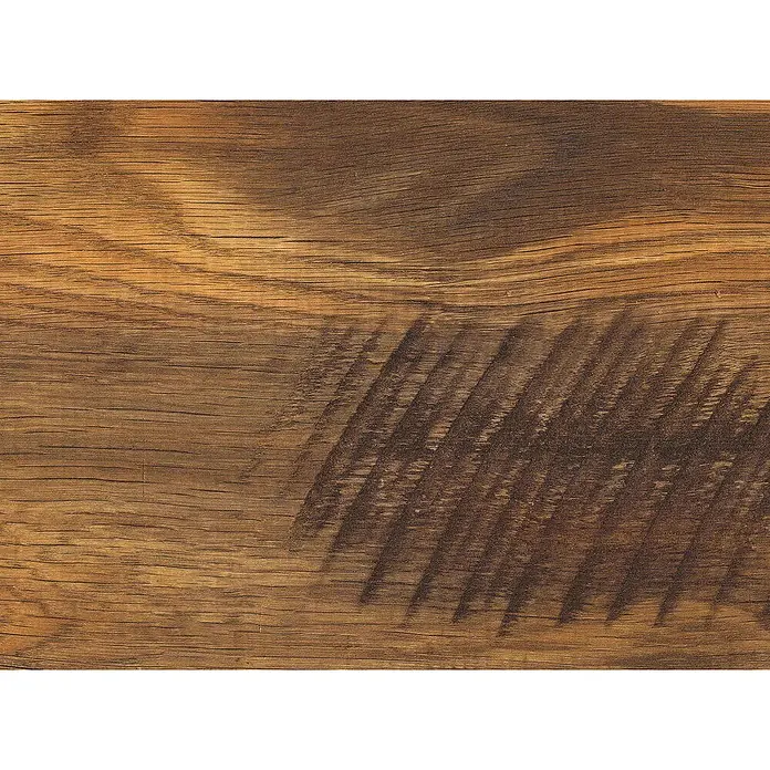 Living by Haro Laminat Gigante - Eiche Fattoria, Landhausdiele, 2.200 x 243 x 8 mm - Strukturierte braune Holzoberfläche mit deutlicher dunkler Maserung und warmen Goldtönen.