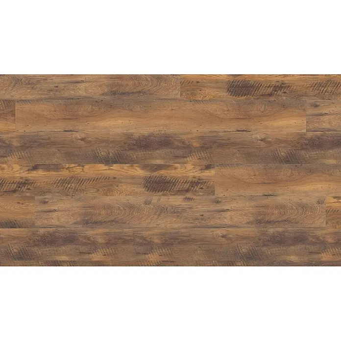 Living by Haro Laminat Gigante - Eiche Fattoria, Landhausdiele, 2.200 x 243 x 8 mm - Verschiedene braune Holzfußbodenbretter mit rustikaler Maserung und texturierter Optik.