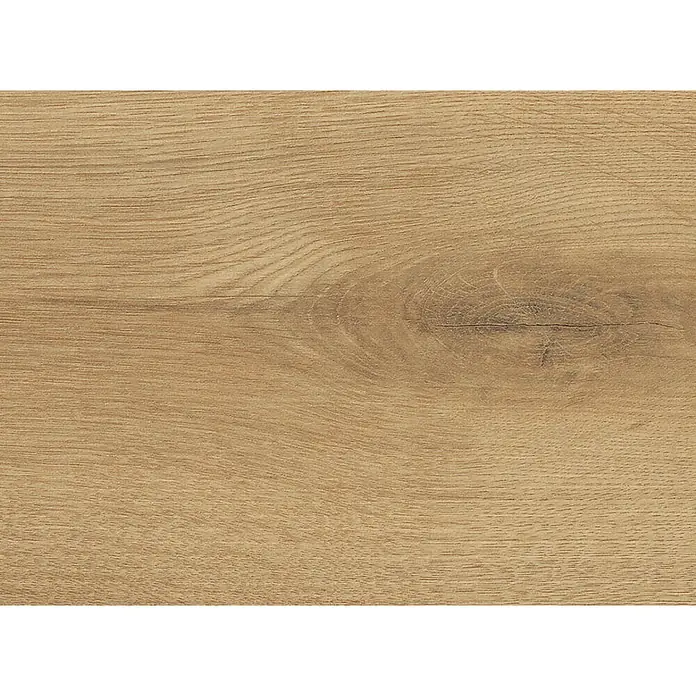 Living by Haro Laminat Sonderedition - Eiche Siena puro, Landhausdiele, 1.282 x 193 x 7 mm - Hellbraune Holzoberfläche mit natürlicher Maserung und einem markanten Ast.