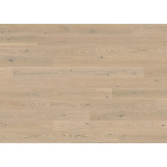 LOGOCLIC Parkett - Eiche Weiß, Landhausdiele, 2.200 x 180 x 11 mm - Helles Eichenparkett mit sichtbaren Ästen und natürlicher Maserung.