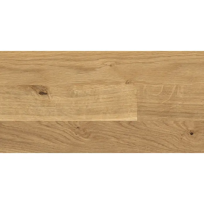 LOGOCLIC Parkett - Eiche, Schiffsboden, 1.085 x 180 x 12 mm - Helle Eichenparkettdielen mit natürlicher Maserung und kleinen Ästen.