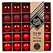 Christbaumkugel-Set Holly & Jolly (Merry Red, Glas, Durchmesser: 6 cm, 25 Stk.) | BAUHAUS