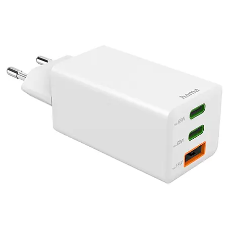 Hama  Schnellladegerät 00201996 GaN 2x USB-C 1x USB-A Mini PD 65 W