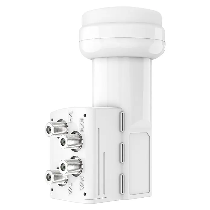 Hama Universal-Quattro-LNB 00205376 Universal-Quattro-LNB - Weiß - Weißer Quad-Satelliten-LNB mit vier F-Koaxialanschlüssen für Satellitenempfang.