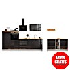 Respekta Cocina de isla Gabriel (Ancho: 290 cm, Gris, Con campana inclinada, Con electrodomésticos) | BAUHAUS