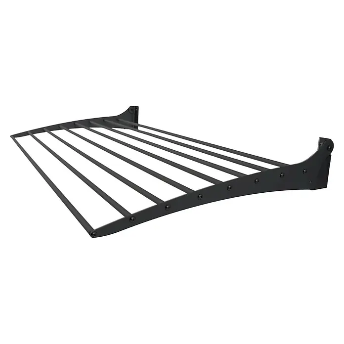 Foxydry Wandwäschetrockner Fold 100 Schwarz - 102 cm, Farbe: Schwarz - Schwarzer Wand-Wäscheständer aus Metall mit mehreren parallelen Stangen.
