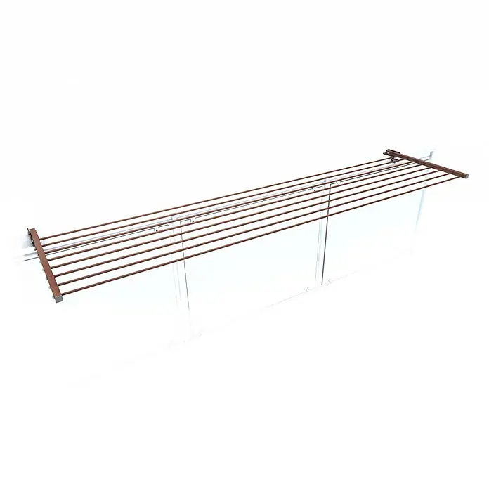 Foxydry Wandwäschetrockner Duo 200 Corten - 202 cm, Farbe: Corten-Optik - Ausziehbarer brauner Wandwäschetrockner mit parallelen Stäben zum Wäschetrocknen.