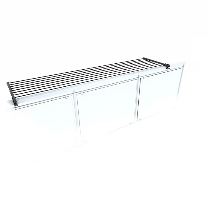 Foxydry Wandwäschetrockner Duo 200 Anthrazit - 202 cm, Farbe: Anthrazitschwarz - Weiße Modulplatten mit einer langen schwarzen Lamellenablage aus Metall.