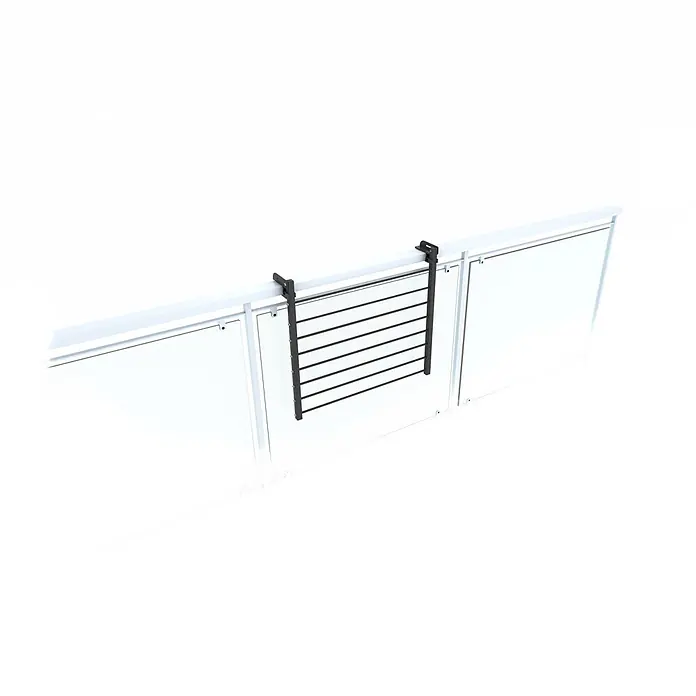 Foxydry Wandwäschetrockner Duo 60 Anthrazit - 62 cm, Farbe: Anthrazitschwarz - Schwarzer Metall-Balkongeländer-Wäscheständer mit mehreren Querstreben.