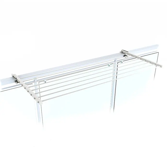 Foxydry Wandwäschetrockner Duo 200 Weiß - 202 cm, Farbe: Weiß - Weißer Metall-Wäscheständer mit parallelen Stangen für Fenster oder Balkon.