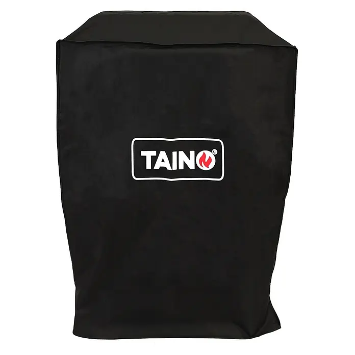 TAINO Grill-Schutzhülle Abdeckhaube 76x50x94,5cm (BxTxH) - Schwarz - Schwarze Grillabdeckung mit weißem 'TAINO' Logo zum Schutz von Grills.