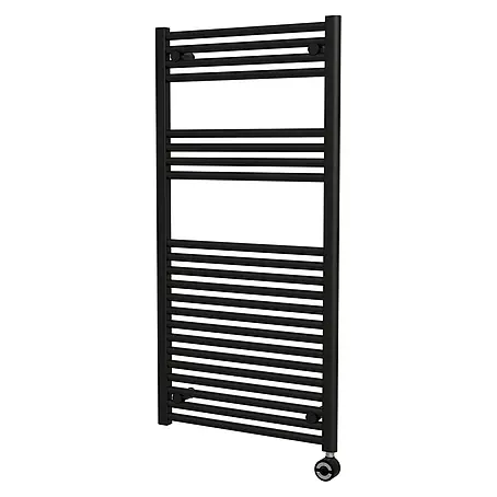 Interpromo  Elektro-Badheizkörper Sonora, 50 × 120 cm, Schwarz Matt, 400 W, inkl. Heizstab