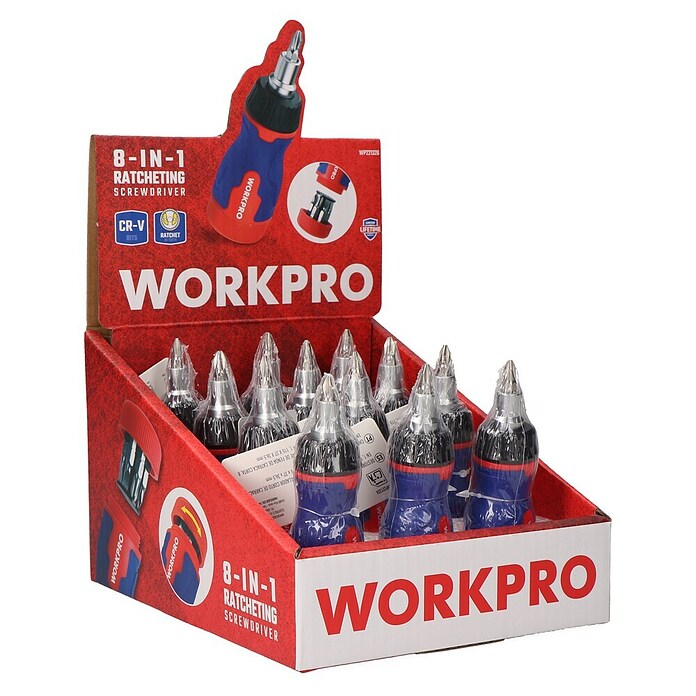 Carraca de puntas Workpro (8 pzs.) | BAUHAUS