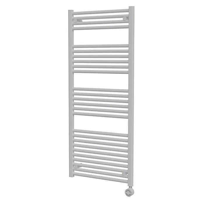 Interpromo Elektro-Badheizkörper Sonora 60 x 140 cm 600 W, Weiß inkl. Heizstab - Ausstattung Heizkörper: Entlüfter - Weißer vertikaler Handtuchheizkörper mit Querstreben und unterer Steuerung.