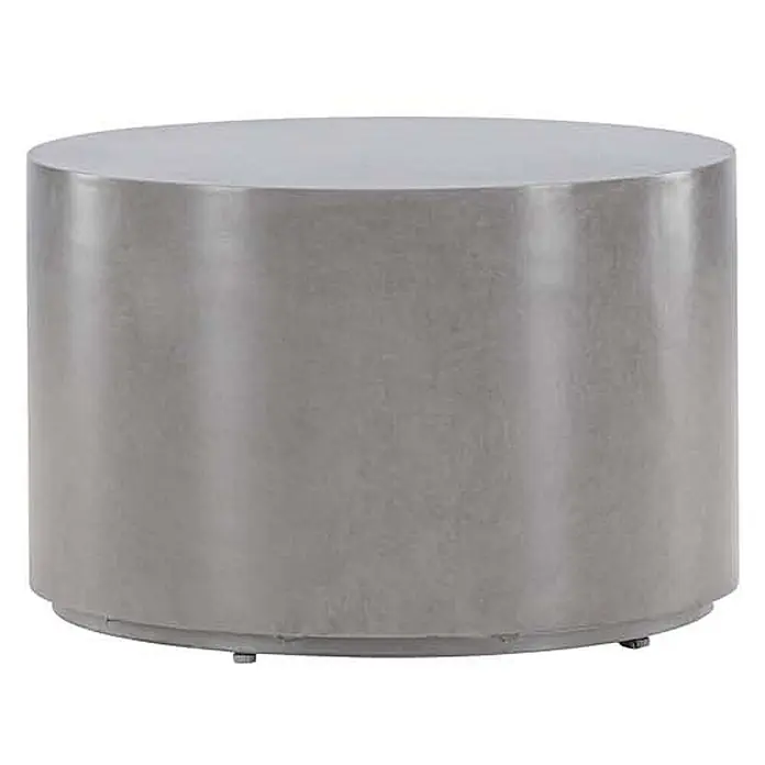 Ebuy24 Garten-Beistelltisch rund Lissabon - Ø x H: 60 x 40 cm, Aluminium, Stapelbar, Grau - Moderner, grauer zylindrischer Couchtisch aus Beton.