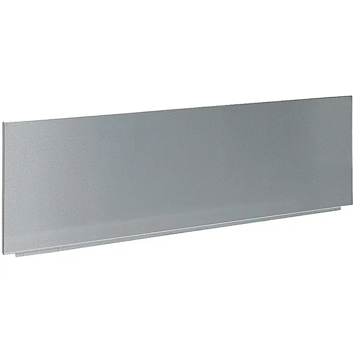KWC Duschwand-Seitenteil KWC AR Rückwand, SIRIUS, Edelstahl, 500x210x12 mm, aufsteckbar - B x H: 2 x 27 cm - Rechteckige graue Metall-Sockelplatte mit feiner Textur und unterem L-Profil.