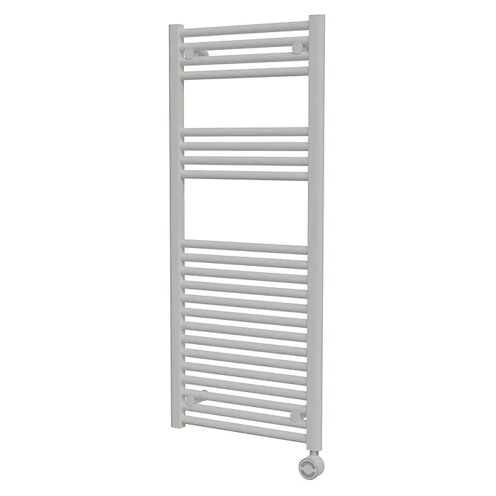 Interpromo Elektro-Badheizkörper Sonora 40 x 140 cm 600 W, Weiß inkl. Heizstab - Ausstattung Heizkörper: Entlüfter - Weißer elektrischer Handtuchwärmer mit vielen horizontalen Stangen und integriertem Heizelement.