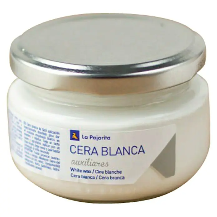 La Pajarita Cera - Blanco, 100 ml - Tarro de cera blanca La Pajarita Cera Blanca, ideal para restaurar y proteger muebles y otras superficies de madera.